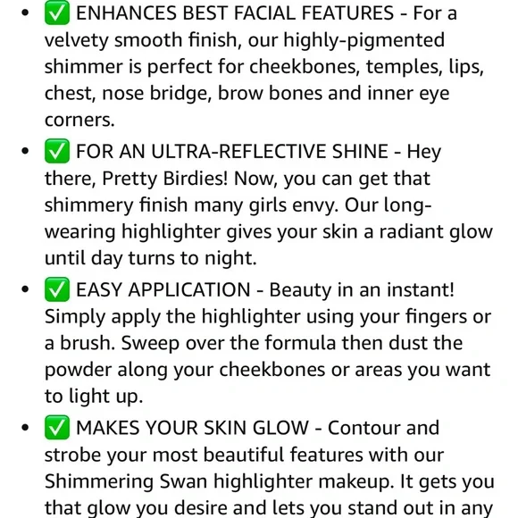 Pretty Vulgar Shimmering Swan Powder Vegan Highlighter NWOB in Sparkling Sass - Picture 6 of 16